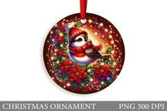 Cute Bird Christmas Ornament. Christmas Sublimation Product Image 1