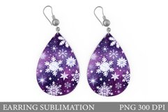 Snowflakes Earring Design. Snowflakes Teardrop Earring Product Image 1