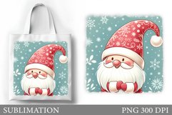 Christmas Gnome Tote Bag. Christmas Tote Bag Sublimation Product Image 1