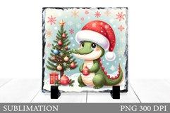 Christmas Crocodile Sublimation. Christmas Slate Design Product Image 1