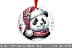Cute Panda Christmas Ornament. Christmas Panda Sublimation Product Image 1