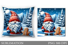 Cute Gnome Pillow Design. Christmas Pillow Sublimation Product Image 1