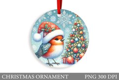 Cute Bird Christmas Ornament. Christmas Sublimation Product Image 1