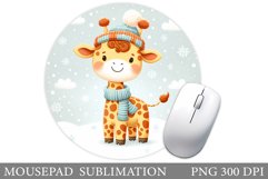 Cute Giraffe Mouse Pad Design. Christmas Mouse Pad Product Image 1