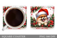 Christmas Dog Coaster. Christmas Coaster Sublimation Product Image 1
