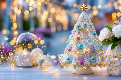 Christmas background colorful lights. High quality photo Product Image 1