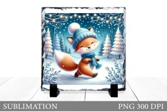 Christmas Fox Sublimation. Christmas Fox Slate Design Product Image 1