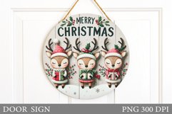 Christmas Deer Door Sign. Christmas Door Sign Sublimation Product Image 1