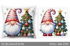 Cute Gnome Pillow Design. Christmas Pillow Sublimation Product Image 1