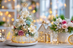 Christmas background colorful lights. High quality photo Product Image 1