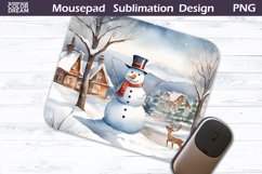 Snowman MousePad Sublimation | Winter Mousepad Design Product Image 1