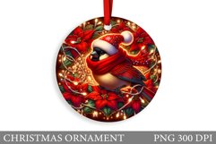 Cute Bird Christmas Ornament. Christmas Sublimation Product Image 1