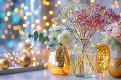 Christmas background colorful lights. High quality photo Product Image 1