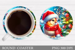 Cute Chicken Coaster Sublimation. Christmas Coaster Design Product Image 1