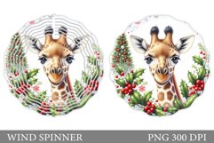 Christmas Giraffe Wind Spinner. Christmas Wind Spinner Product Image 1