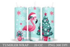 Christmas Flamingo Tumbler. Christmas Tumbler Sublimation Product Image 1