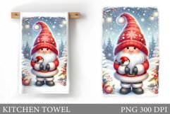 Christmas Kitchen Towel. Christmas Gnome Kitchen Towel Product Image 1