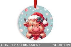 Highland Cow Christmas Ornament. Christmas Ornament Design Product Image 1