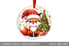 Cute Fox Christmas Ornament. Christmas Ornament Sublimation Product Image 1