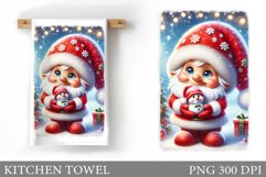 Christmas Kitchen Towel. Christmas Gnome Kitchen Towel Product Image 1