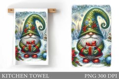 Christmas Kitchen Towel. Christmas Gnome Kitchen Towel Product Image 1