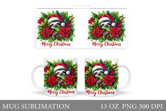 Cute Sloth Mug Design. Christmas Mug Sublimation Product Image 1