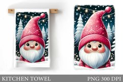 Christmas Kitchen Towel. Christmas Gnome Kitchen Towel Product Image 1