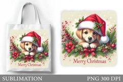 Christmas Dog Tote Bag. Christmas Tote Bag Sublimation Product Image 1