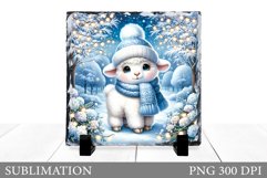 Christmas Lamb Sublimation. Christmas Lamb Slate Design Product Image 1