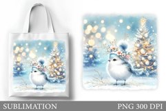 Christmas Bird Tote Bag. Christmas Tote Bag Design Product Image 1