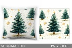 Christmas Tree Pillow Design. Winter Pillow Sublimation Product Image 1