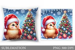 Christmas Chicken Pillow. Christmas Pillow Sublimation Product Image 1