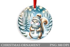 Cute Squirrel Christmas Ornament. Cute Squirrel Sublimation Product Image 1