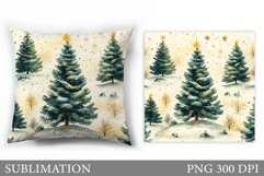 Christmas Tree Pillow Design. Winter Pillow Sublimation Product Image 1