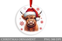 Highland Cow Christmas Ornament. Christmas Ornament Design Product Image 1