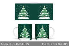 Christmas Tree Mug Sublimation. Christmas Tree Mug Design Product Image 1