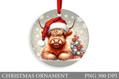 Highland Cow Christmas Ornament. Christmas Ornament Design Product Image 1