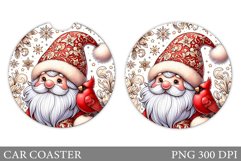 Christmas Gnome Car Coaster. Christmas Car Coaster Design Product Image 1