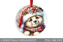 Cute Bear Christmas Ornament. Christmas Bear Sublimation Product Image 1