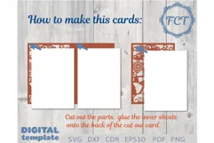 Merry Christmas Deer card SVG 5x7|Cricut Laser cut template Product Image 4