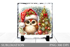 Christmas Owl Sublimation. Christmas Owl Slate Design Product Image 1