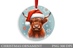 Highland Cow Christmas Ornament. Christmas Ornament Design Product Image 1