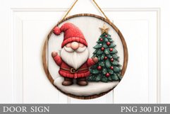 Christmas Gnome Door Sign. Christmas Door Sign Sublimation Product Image 1