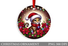 Leopard Christmas Ornament. Christmas Ornament Sublimation Product Image 1