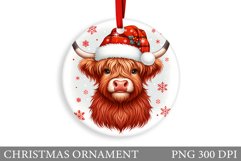 Highland Cow Christmas Ornament. Christmas Ornament Design Product Image 1