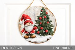 Christmas Gnome Door Sign. Christmas Door Sign Sublimation Product Image 1