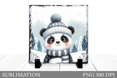 Christmas Panda Sublimation. Christmas Panda Slate Design Product Image 1