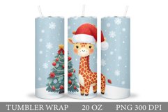 Christmas Giraffe Tumbler. Christmas Tumbler Sublimation Product Image 1