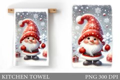 Christmas Kitchen Towel. Christmas Gnome Kitchen Towel Product Image 1