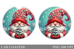 Christmas Gnome Car Coaster. Christmas Car Coaster Design Product Image 1